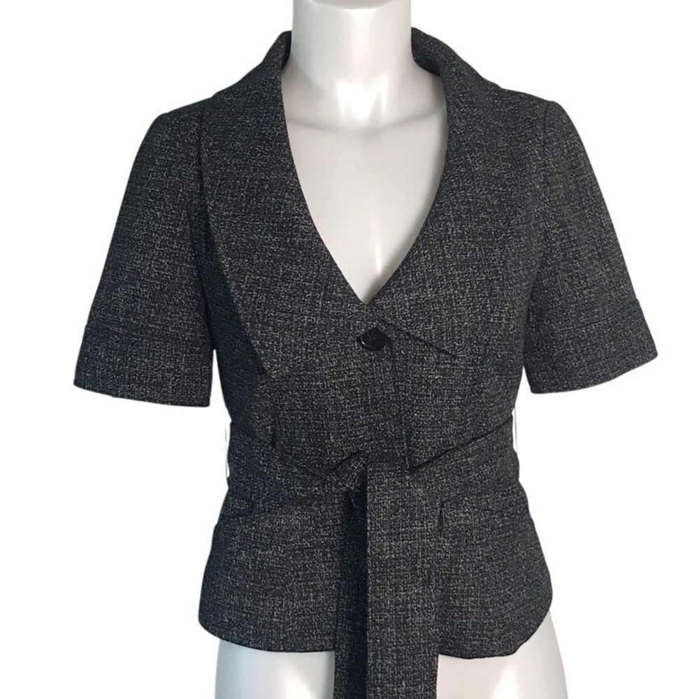 THE LIMITED BLACK WOVEN‎ SHORT SLEEVE JACKET